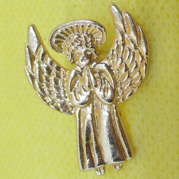 Guardian Angel Brooch Guardian Angel Lapel Pin Tie Tac Pin Gold Tone Tack Pin - Picture 5 of 7